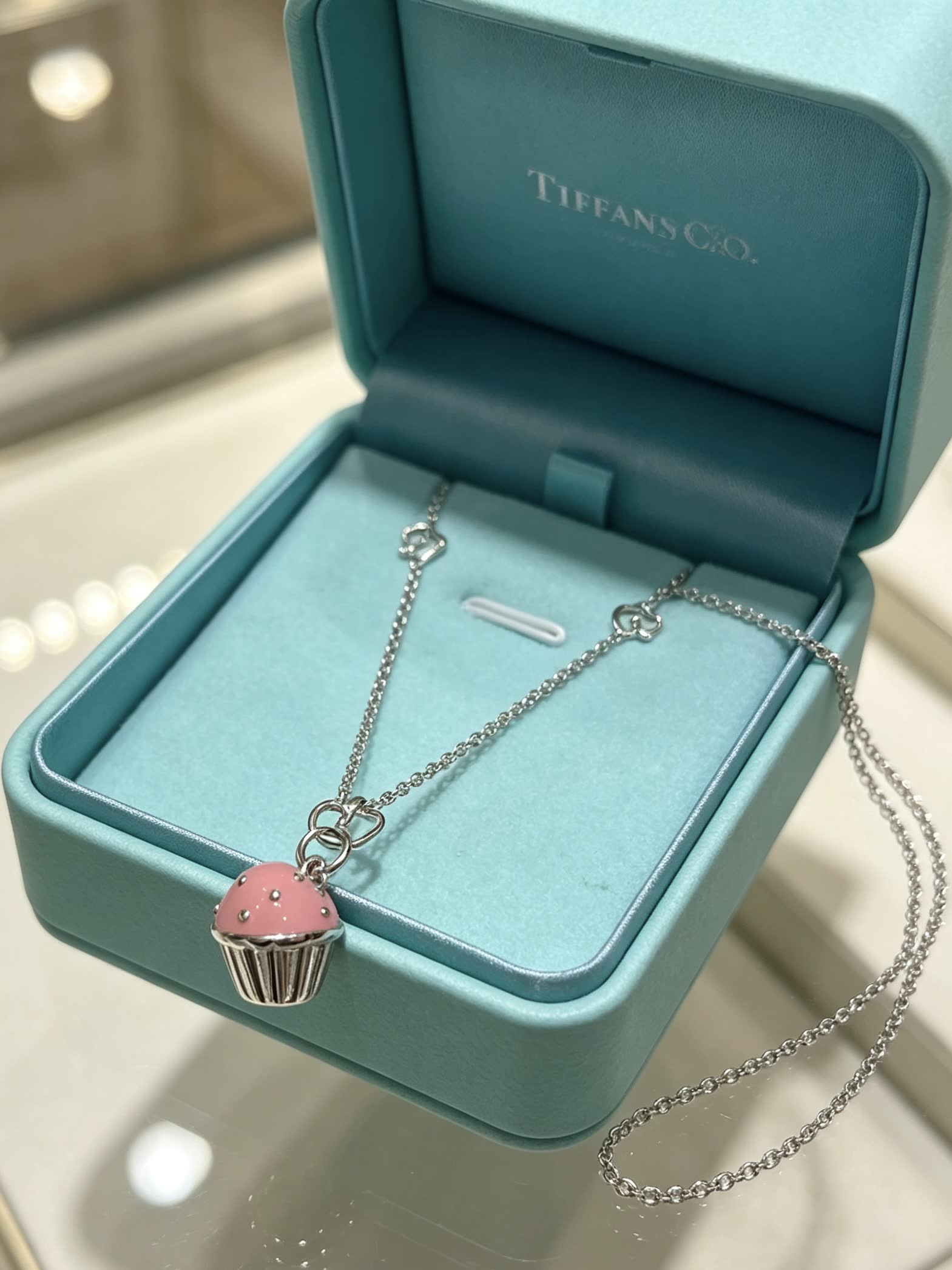 Tiffany & Co. Silver Cupcake Pendant Necklace